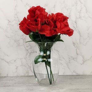 Decorative Clear Glass 8" Tall Flower Vase